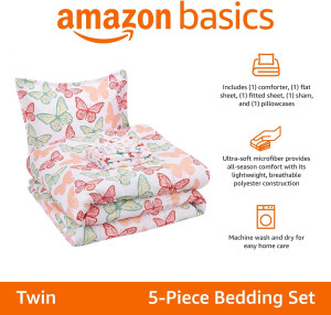 Amazon Basics Kid's Easy Care Microfiber Bed-in-a-...