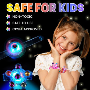 SCIONE 24pack LED Light Up Fidget Spinner Bracelet...