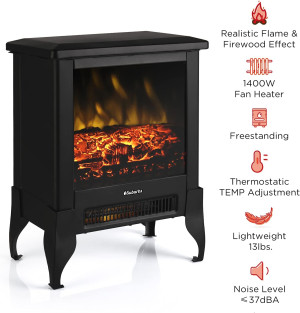 TURBRO Suburbs TS17 Compact Electric Fireplace Sto...