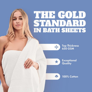 Luxury Soft Bath Sheet Towels - 650 GSM Cotton Lux...