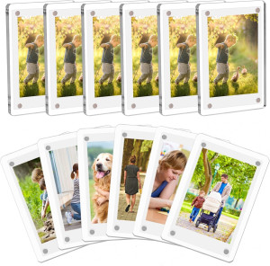 12 Packs Acrylic Fridge Magnetic Picture Frame Mag...