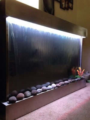 Waterfall XXL 52"x35" Wall Fountain, Stainless Ste...