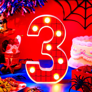 VIHOSE Spider LED Number Lights Spider Birthday Pa...