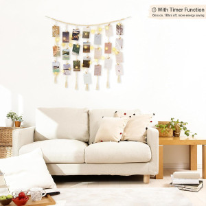 Mkono Macrame Hanging Photo Display Wall Decor wit...