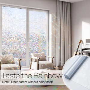 rabbitgoo Window Privacy Film, Rainbow Window Clin...