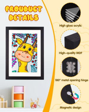 3 Pack Kids Art Frame, 8.5x11 Artwork Frames Chang...