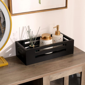 Black Decor Box Bathroom Toilet Tank Basket Topper...