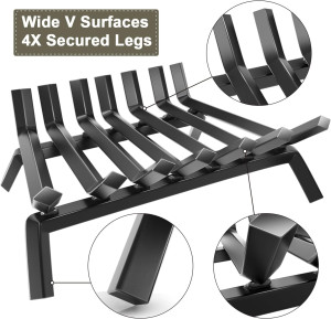 AMAGABELI GARDEN & HOME Fireplace Log Grate 30 inc...