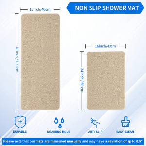 Non Slip Bathtub Mat, Anti Slip Shower Mat, Fast D...