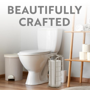 BROOKSTONE, Nickel Toilet Paper Holder, Freestandi...
