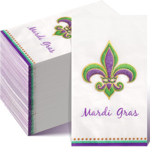 100 Pcs Mardi Gras Party Napkins Decorations,Purpl...