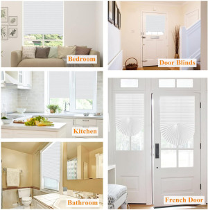 Window Blinds Cordless No Drill Cut to Size Clip O...