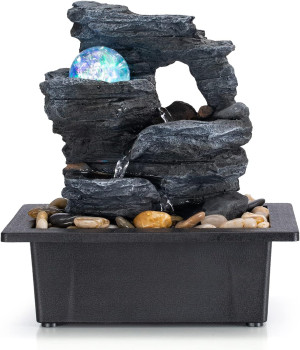 Tabletop Fountain Rotating Ball Rock Waterfall Fou...