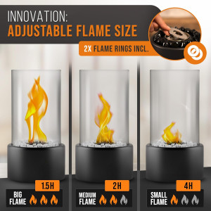Tabletop Fire Pit [4h Burning Time] - Indoor & Out...