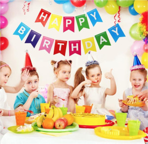 Happy Birthday Banner Backdrop Colorful Decoration...