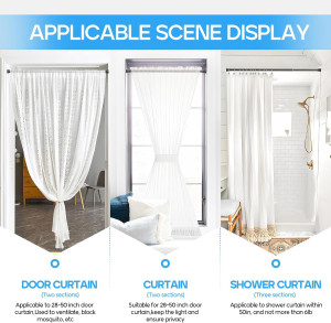 Tension Curtain Rod Spring Curtain Rod Adjustable...