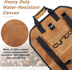 cyrico Firewood Carrier Bag Heavy Duty Waxed Canva...