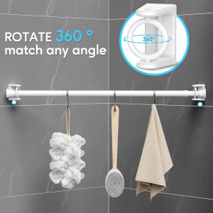 1PCS Spring Tension Curtain Rods 23 to 48 Inch Whi...