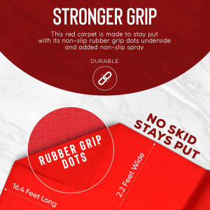 Red Carpet Runner for Party - Triple Thickness, No...