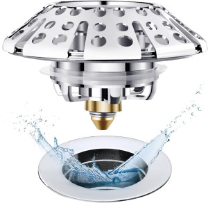 Universal Tub Stopper Bathtub Drain Plug, Pop Up T...