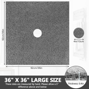 Square Shower Mat Non Slip: 36 x 36 Inch Extra Lar...
