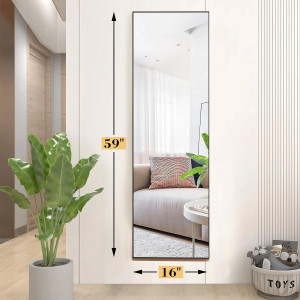 DUMOS Full Length Mirror with Stand, 59"x16" Floor...