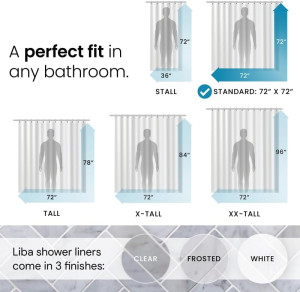 LiBa Shower Curtain Liners, PEVA 2 Pack Clear Bath...