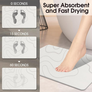 Stone Bath Mat Diatomaceous Earth Shower Mat Non-S...