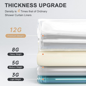 AmazerBath Heavy Duty Shower Curtain Liner 12 Gaug...