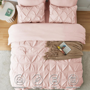 CozyLux Pink Comforter Set Queen, 7 Pieces Bed in...