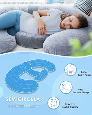 QUEEN ROSE Pregnancy Pillows, E Shaped Full Body P...
