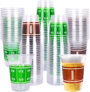 Gatherfun 100 Pcs 16oz Football Plastic Cups - Foo...