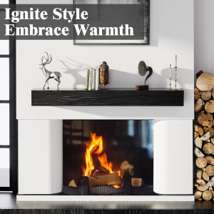 Fireplace Mantel Shelf 60", Rustic Wood Mantles fo...