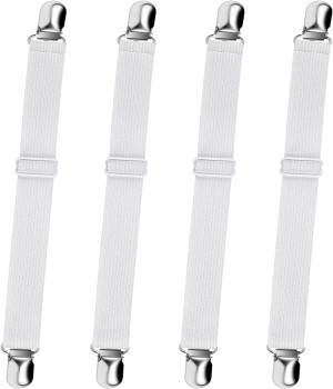 Bed Sheet Fasteners, Sopito 4pcs Adjustable Elasti...