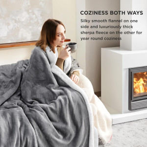 Bedsure Sherpa Fleece Throw Blanket for Couch - Th...