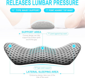 Lumbar Support Pillow - Memory Foam for Low Back P...
