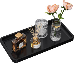 Bathroom Vanity Tray for Countertop - Bamboo Organ...