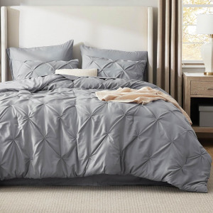 Bedsure Queen Comforter Set Grey - Bed in a Bag Qu...