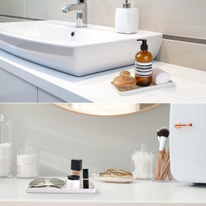 8" Bathroom Tray for Counter - Ceramic Vanity Tray...