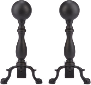 UniFlame, A-1234, Black Ball Fireplace Andirons