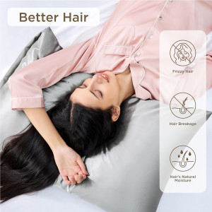 Bedsure Satin Pillowcase for Hair and Skin Queen -...