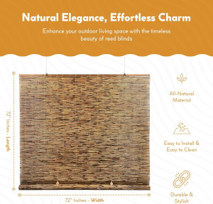 Radiance Cordless Bamboo Blinds - Waterproof Rolle...