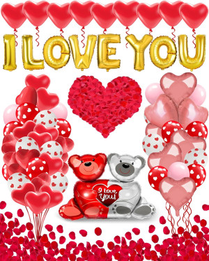 Valentines Balloon Kit Decor with I Love You Ballo...