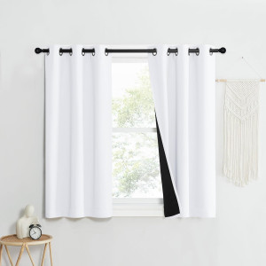 NICETOWN Pure White 100% Blackout Lined Curtains,...