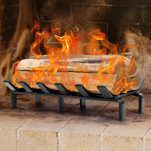13" Fireplace Grate with Ember Retainer, Wood Stov...