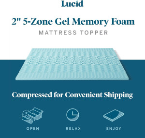Lucid 2 Inch Mattress Topper Queen - Memory Foam M...