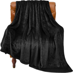 BEDELITE Fleece Blanket Black Throw Blankets for C...