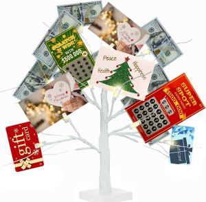 Money Tree Gift Holder, 2FT 24 LED Birch Tree with...