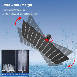 Rain Shower head, NearMoon High Flow Stainless Ste...