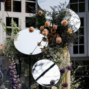 mwellewm 12 Packs Acrylic Round Mirror Centerpiece...